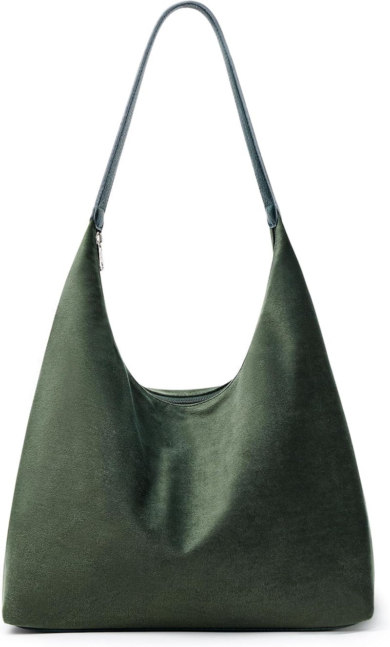 KALIDI Casual Tote Bag Vegan Leather Hobo Zipper Work Bag Weekender Shoulder for Women Shoulder Travel Purse - Image 1